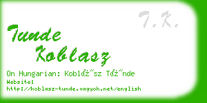 tunde koblasz business card